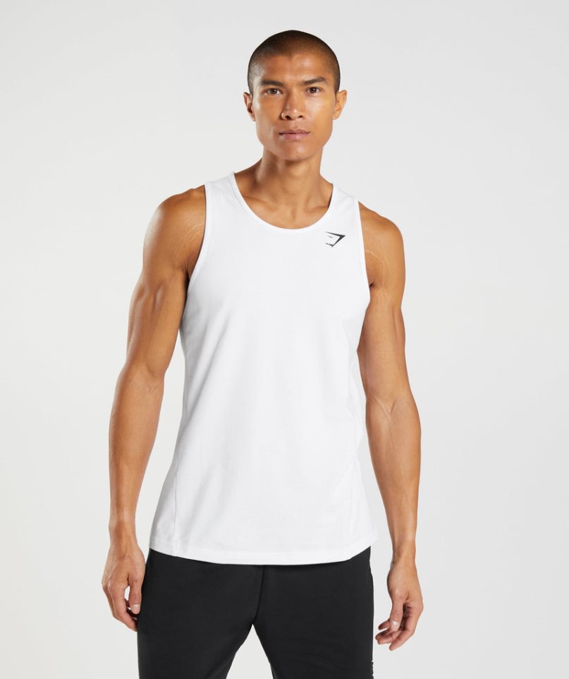 Men\'s Gymshark Critical Tanks White | CA D063N5